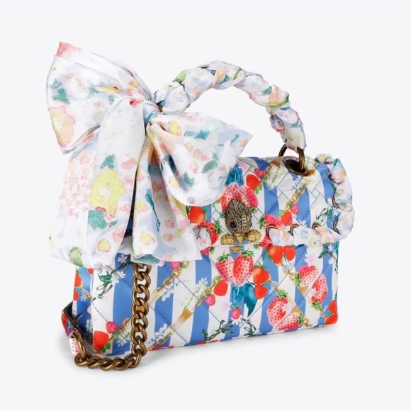 Kurt Geiger The Kensington Strawberry Floral Striped Shoulder🔥 - Picture 5 of 17